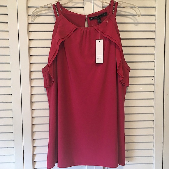 White House Black Market Tops - NWT WHBM, Medium, Rose Pink Sleeveless Blouse